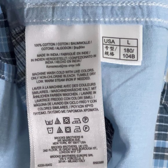 Brooks Brothers Red Fleece Patchwork Plaid S/S Button Shirt Men's Size L - Picture 7 of 7